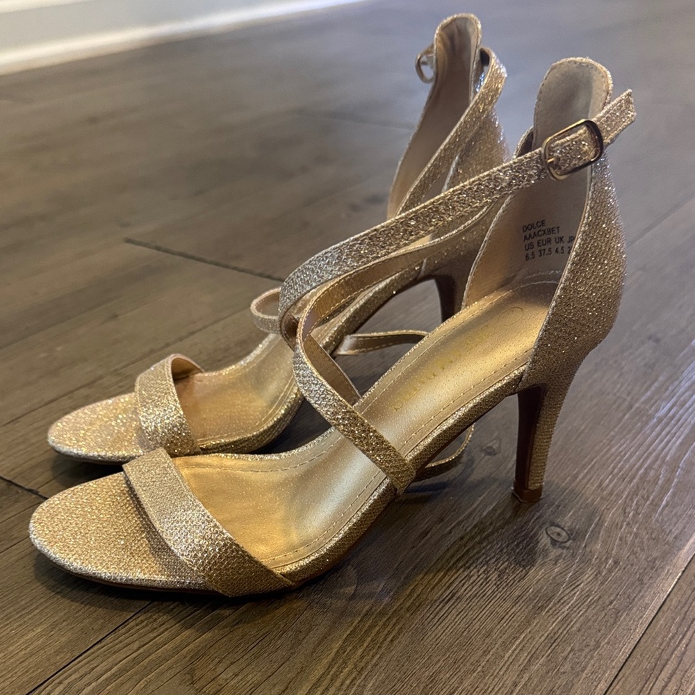 Elegant Gold Strappy Heels